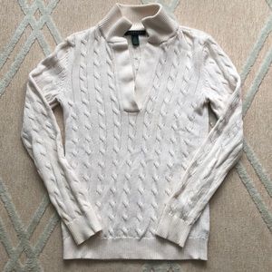 Lauren Ralph Lauren Cream Cable Pullover Sweater